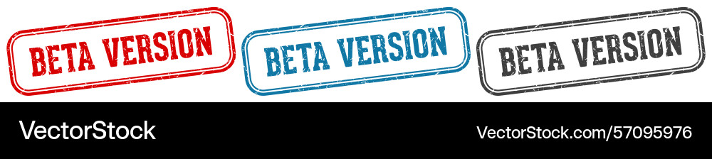 Beta version stamp rectangular vector image