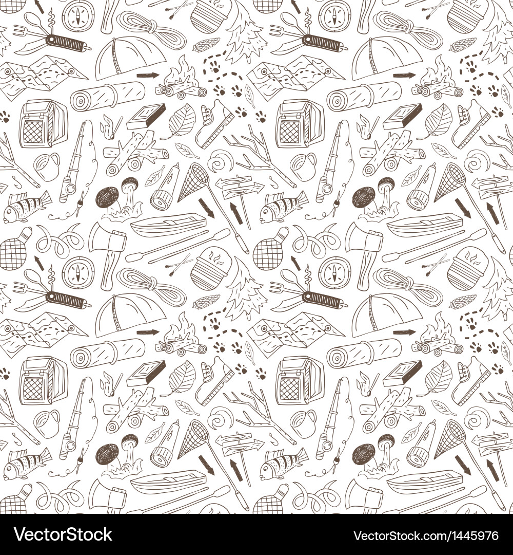 Camping Seamless Pattern Royalty Free Vector Image