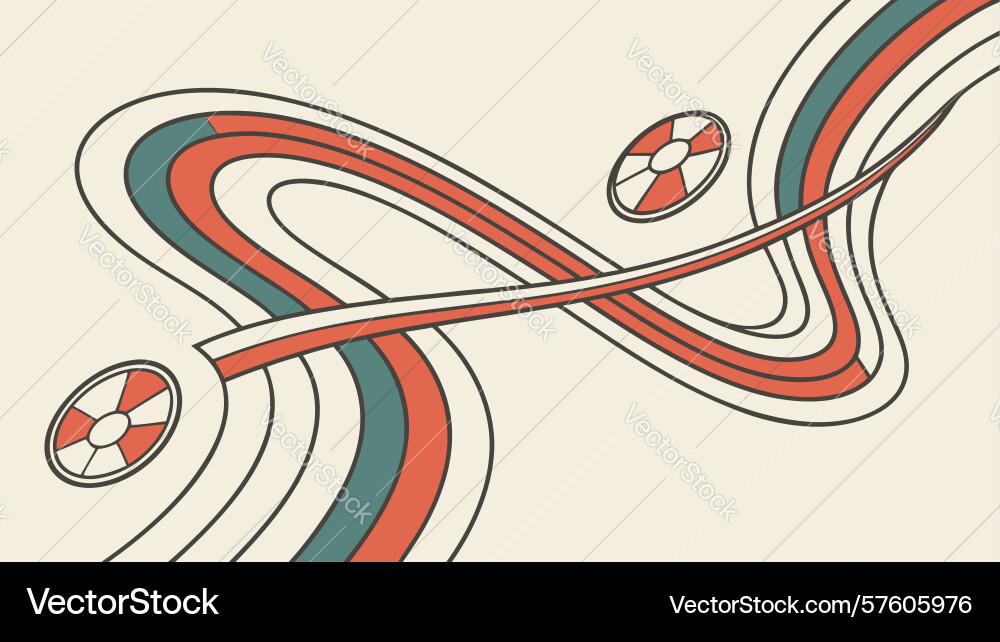 Dynamic retro abstract wavy lines pattern design vector image