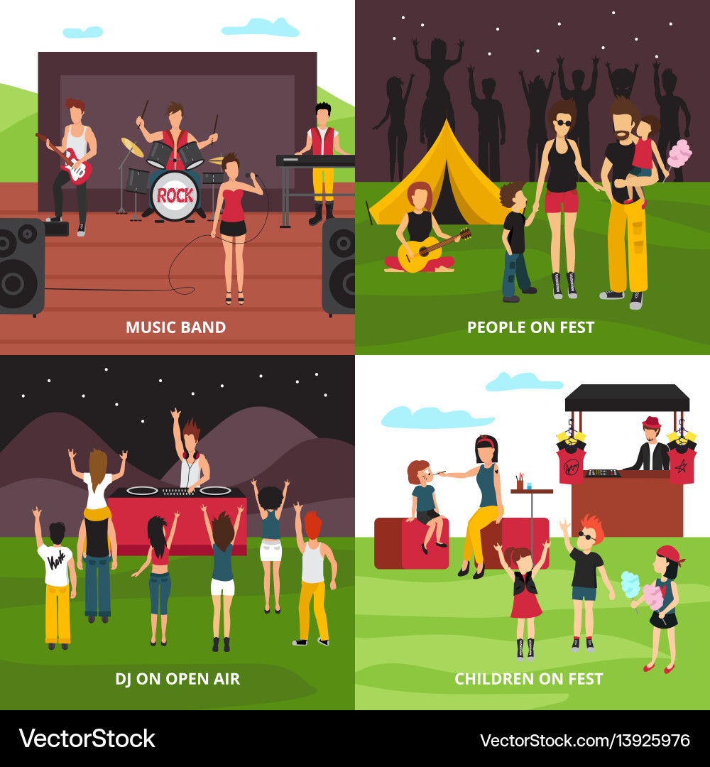 Outdoor fest design concept Outdoor fest design concept vector image