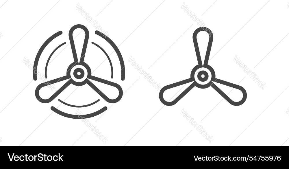 Propeller fun icon line stroke rotating simple Propeller fun icon line stroke rotating simple vector image