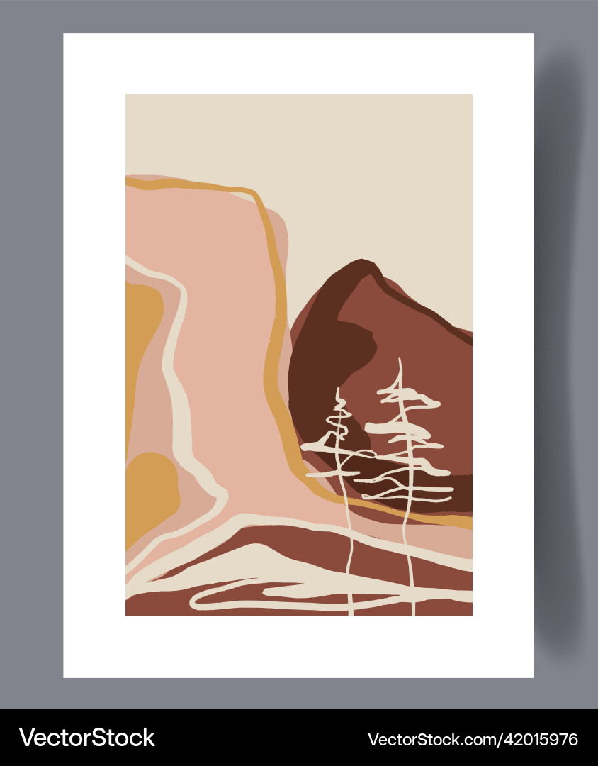 Scandinavian Abstract Print Set Vector Image