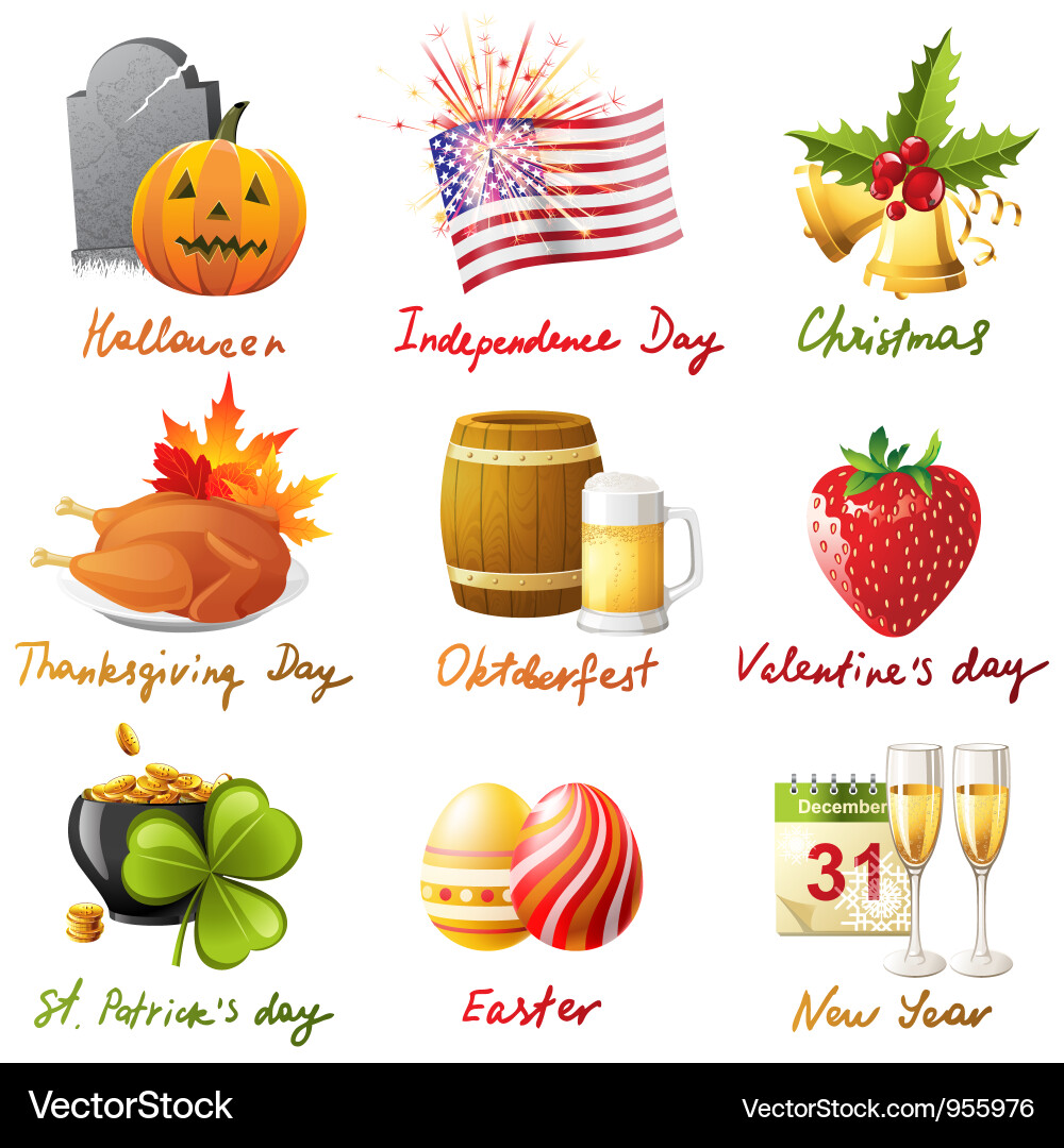Urlaub Icons Collection Vektorbild
