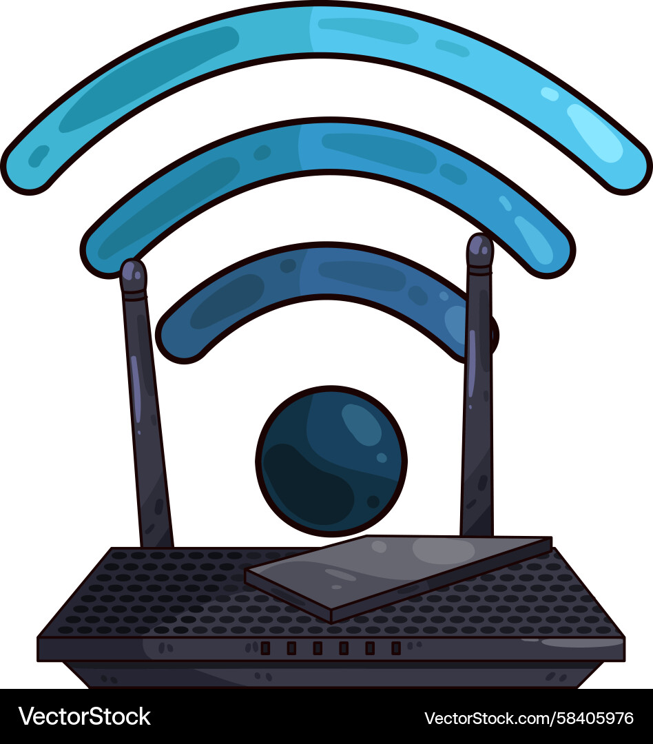 WiFi Router System Vector Image