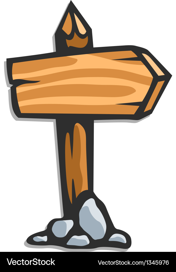 Wooden Pointer Arrow vector image