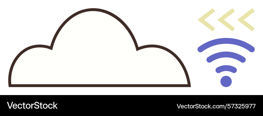 Abstract cloud and wireless connection vector image