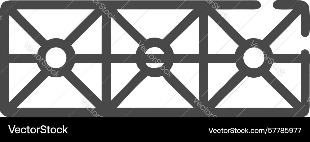 Bold wireframe search icon for network scan vector image