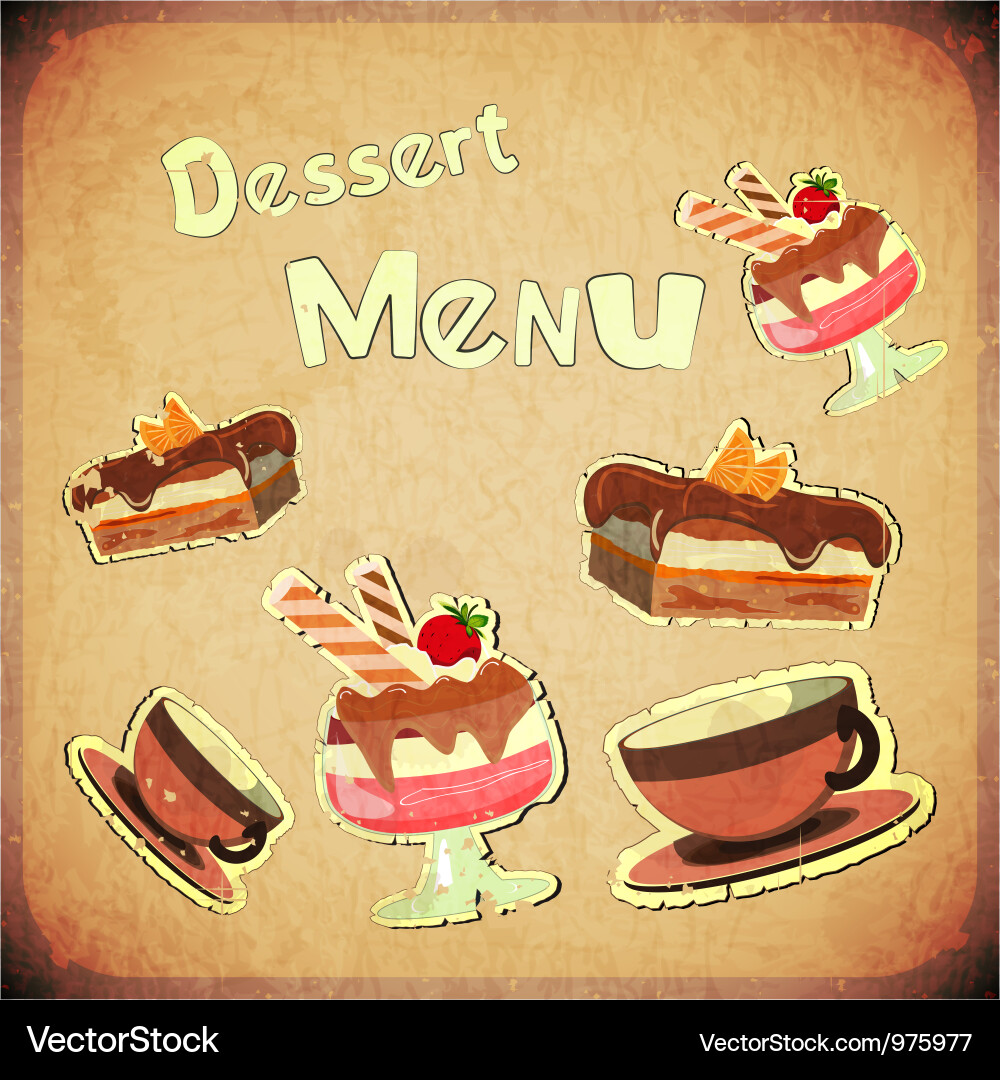 Dessert menu Royalty Free Vector Image - VectorStock