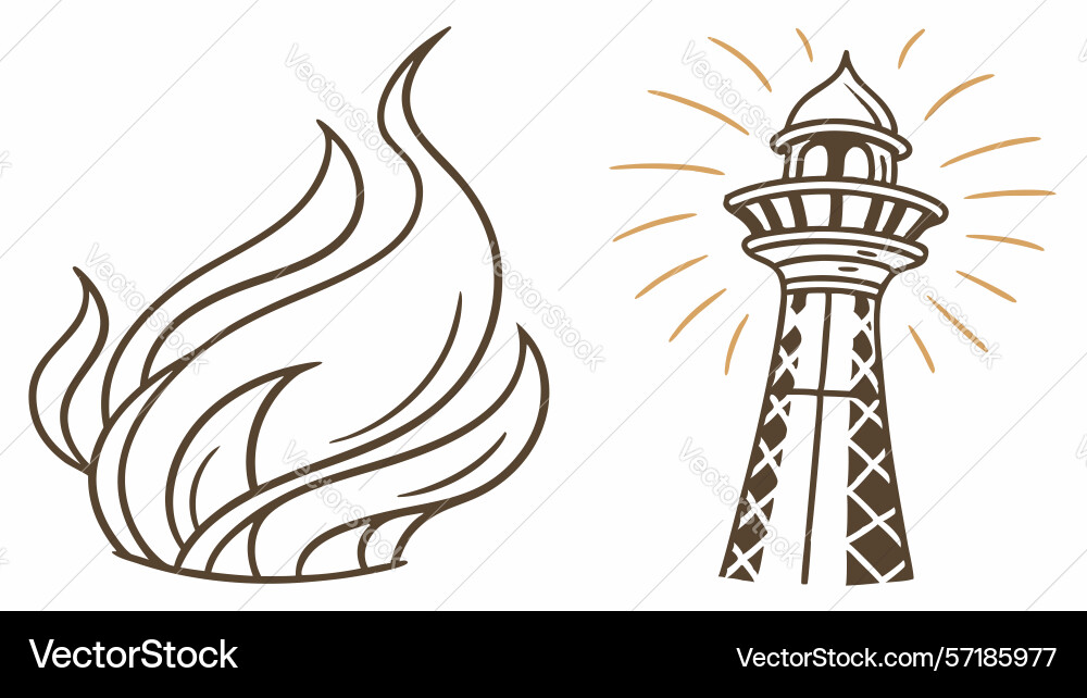 Dynamic abstract flame symbol design generative ai vector image