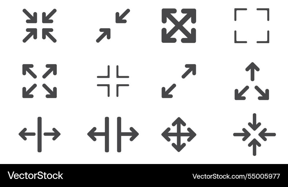 Full screen icon interface menu cursor bitton Full screen icon interface menu cursor bitton vector image