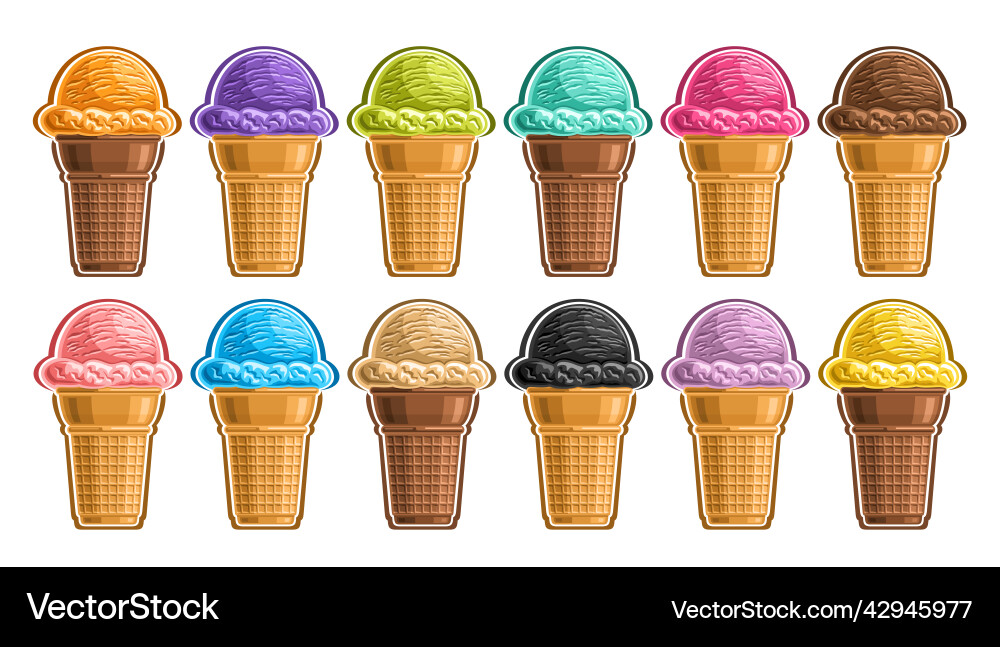 Ice cream set Royalty Free Vector Image - VectorStock