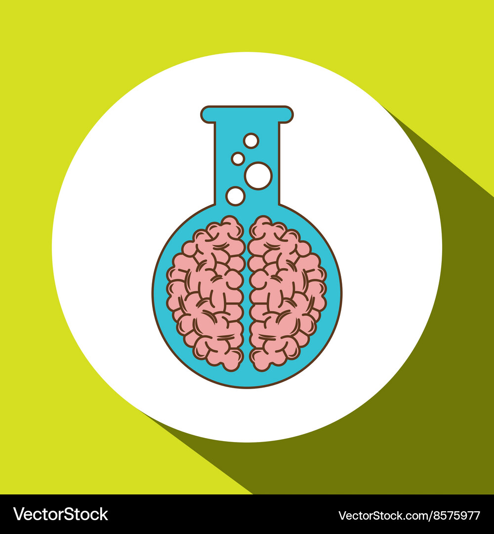 Laboratory flask over white background Vector Image