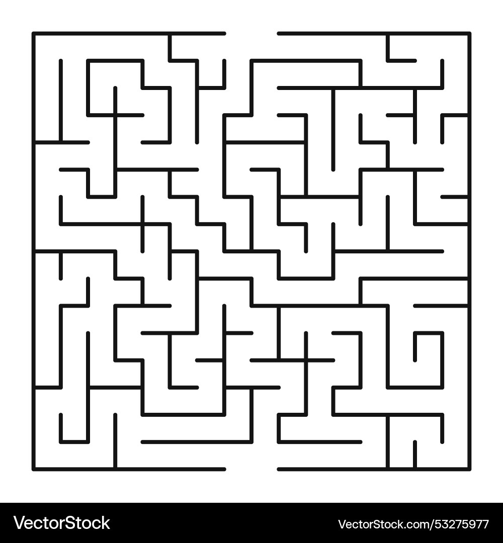 Maze shape design element there is one entrance Vector Image
