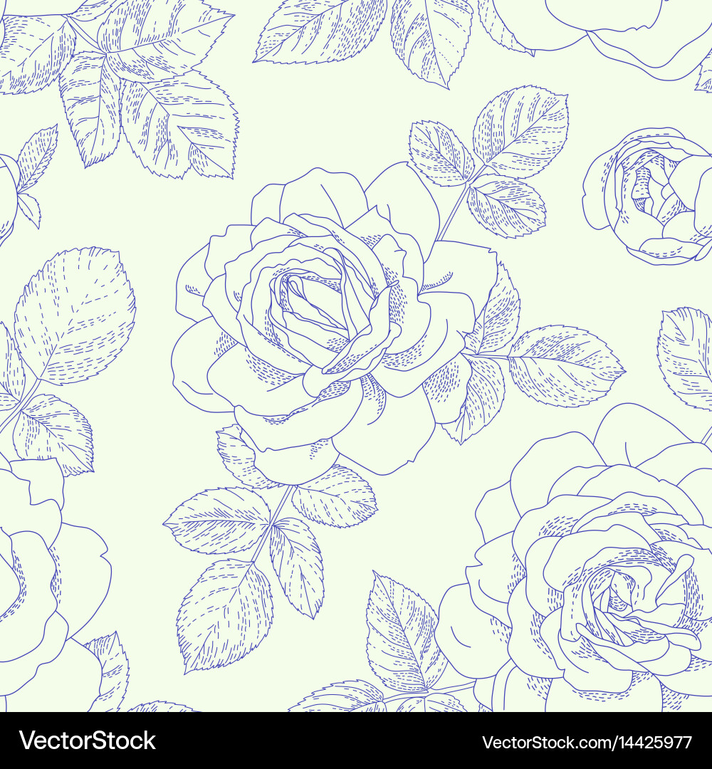 Vintage Rose Pattern vector image
