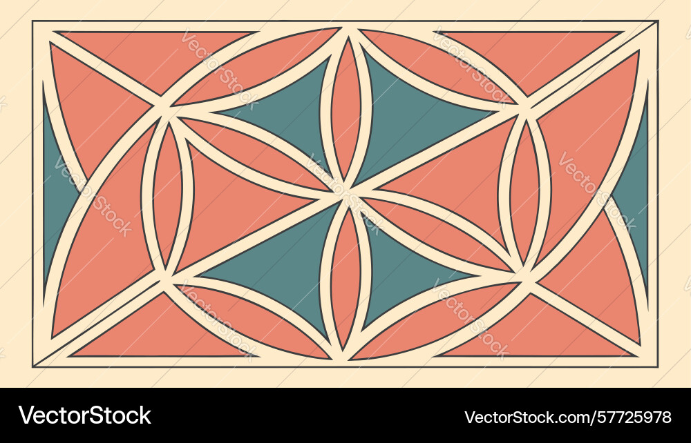 Abstract geometric tile pattern interlocking vector image