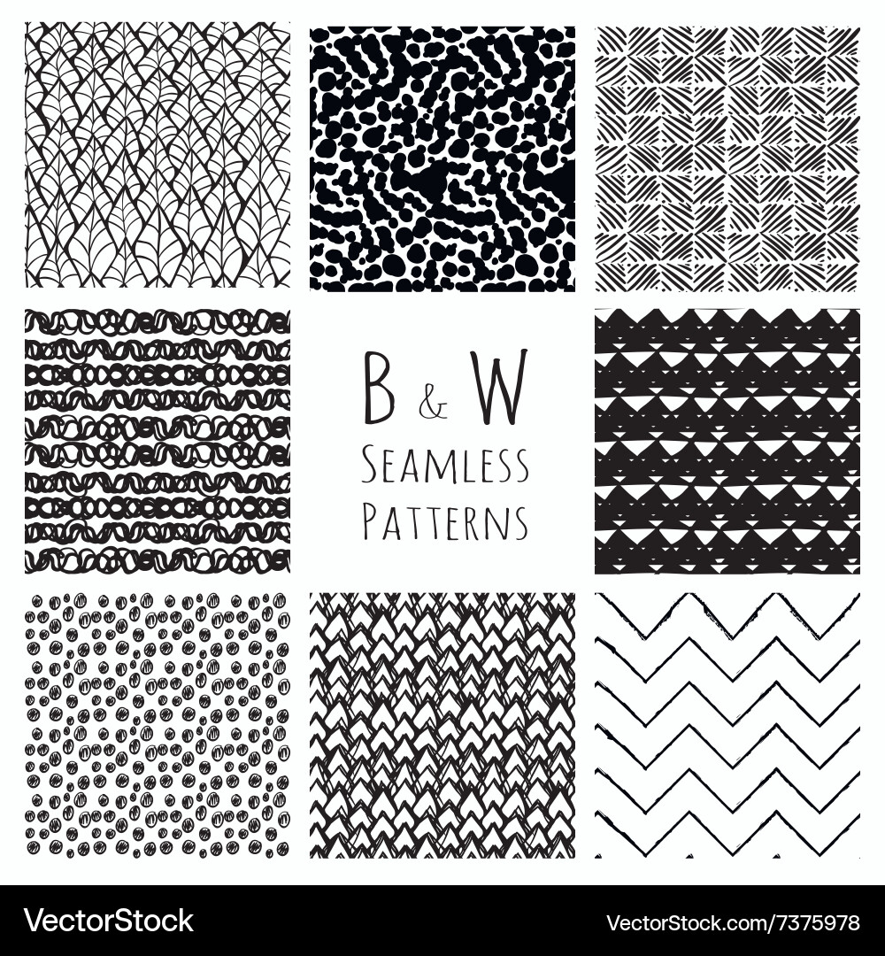 Abstract hand drawn seamless background patterns Vector Image