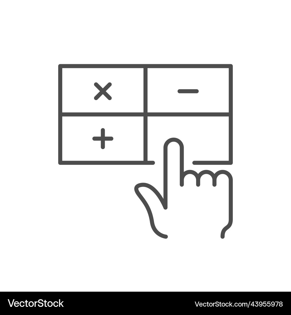 Calculation process line outline icon Calculation process line outline icon vector image