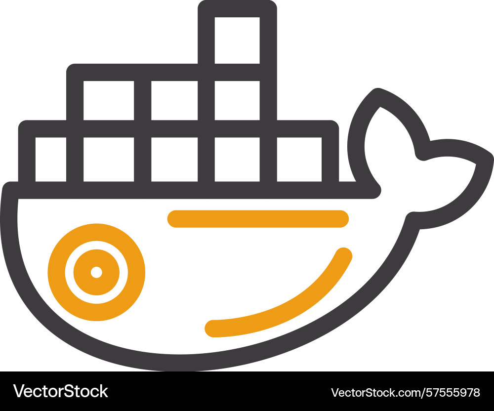 Docker two color icon vector image