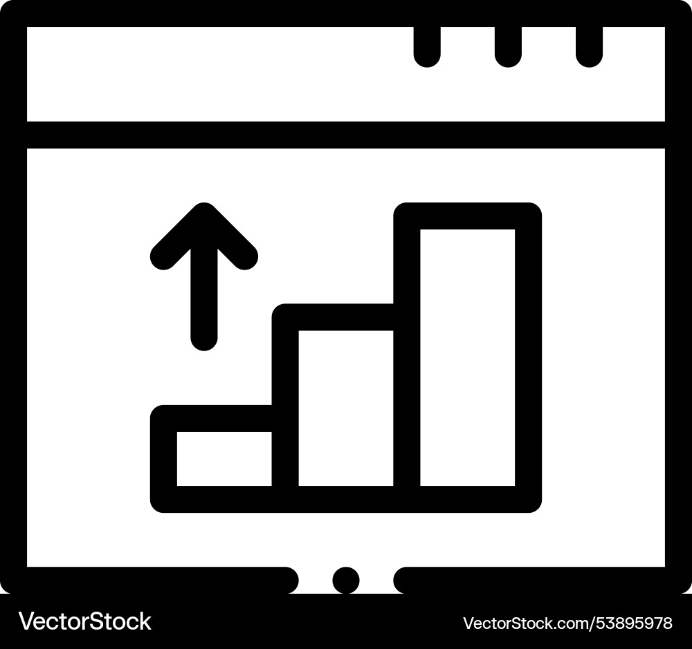 Growth graph icon thin linear style design Growth graph icon thin linear style design Vector Image