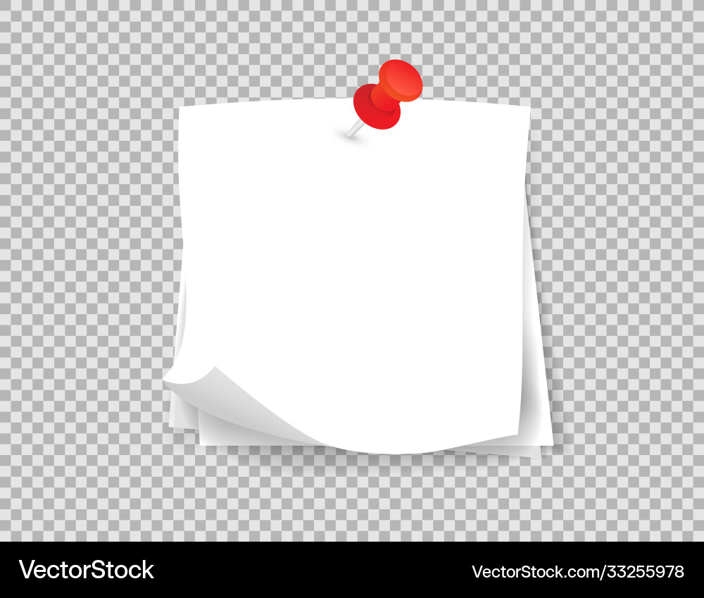 Paper note and office elements reminder object Vector Image