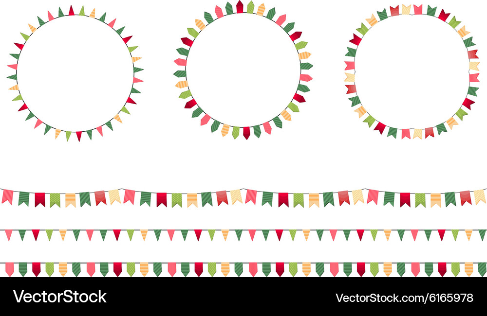 Round festive frames with flags endless Vector Image