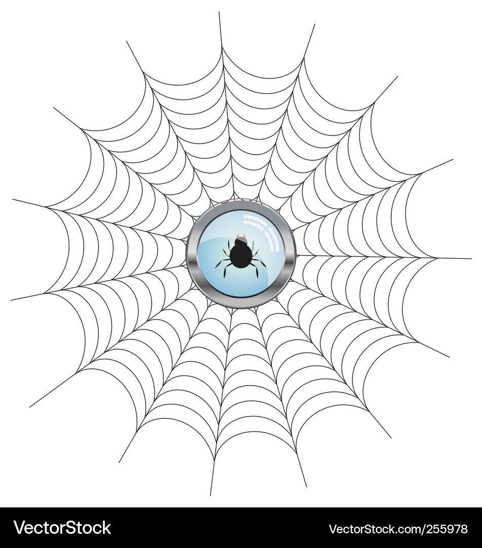 Spider Web with Button Icon Vector Image