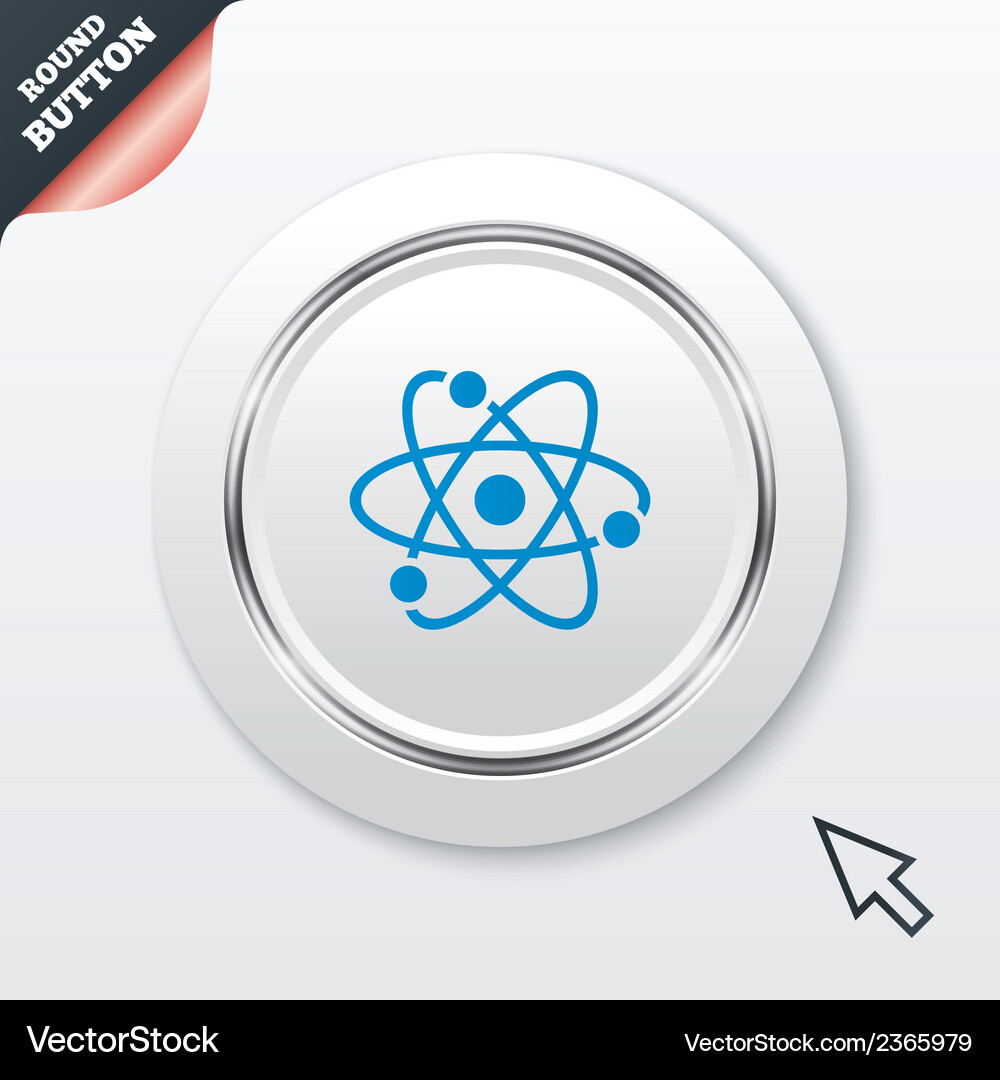Atomic Part Icon - Circular Button Vector Image