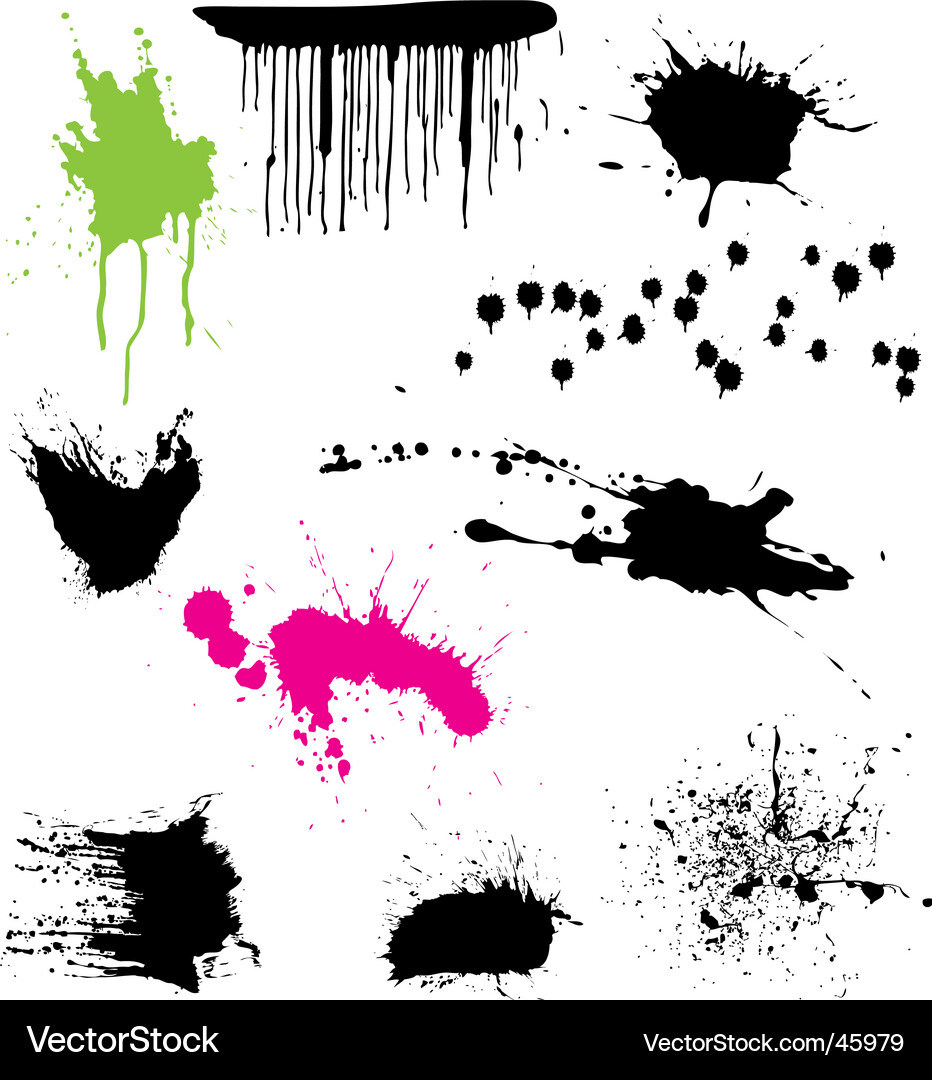 Colorful Splatters and Drips Vector Image