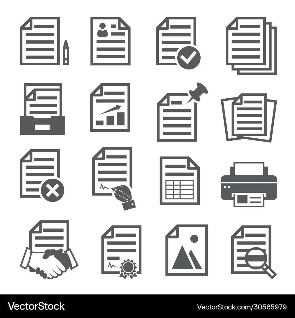 Document Icons Collection vector image