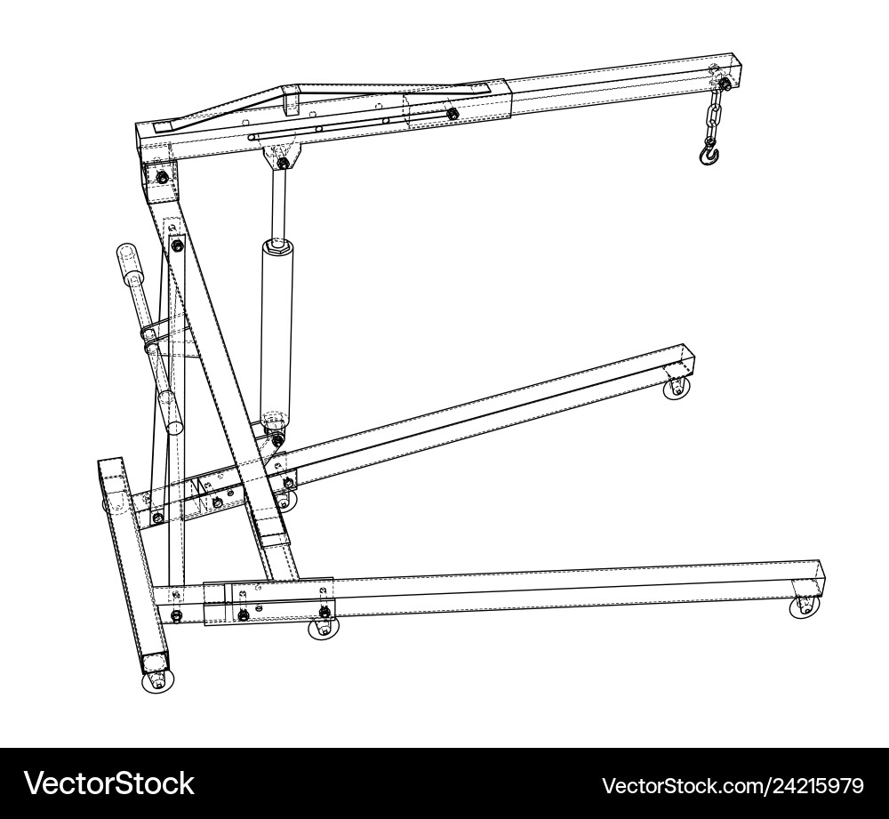 Engine hoist outline rendering of 3d vector image
