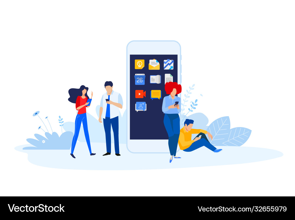 Flat design concepts mobile applications Flat design concepts mobile applications vector image