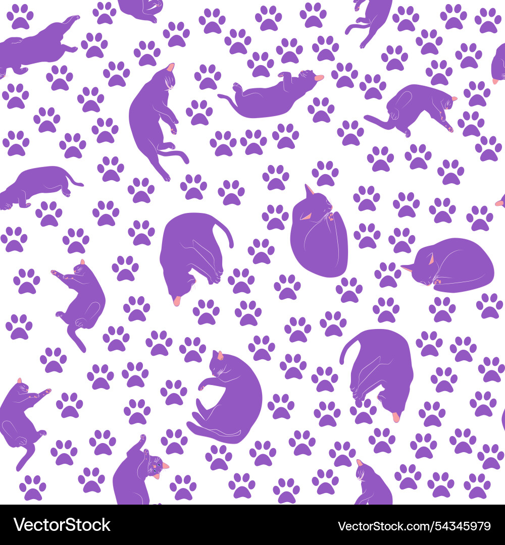 Mystical seamless pattern of cats in boho style Mystical seamless pattern of cats in boho style vector image