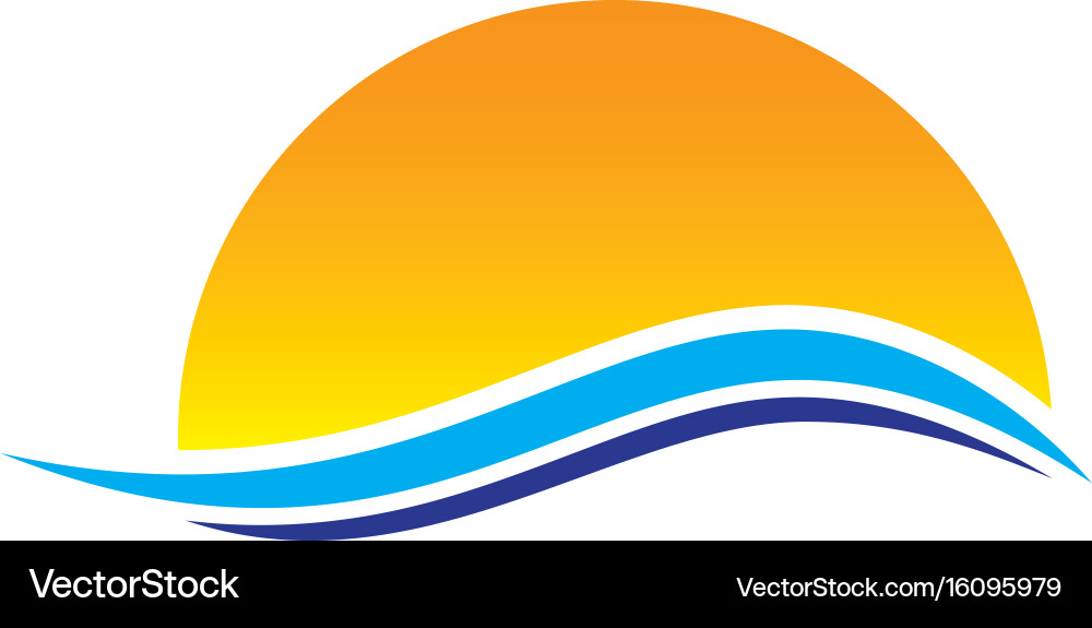 Ocean Sunset Wave Logo – Royalty-Free Vector | VectorStock