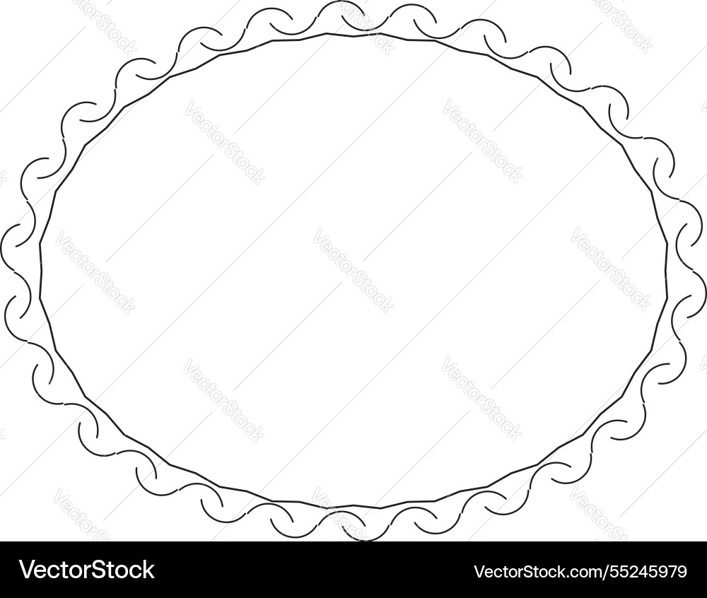 Oval border basic shapes monogram frame vector image