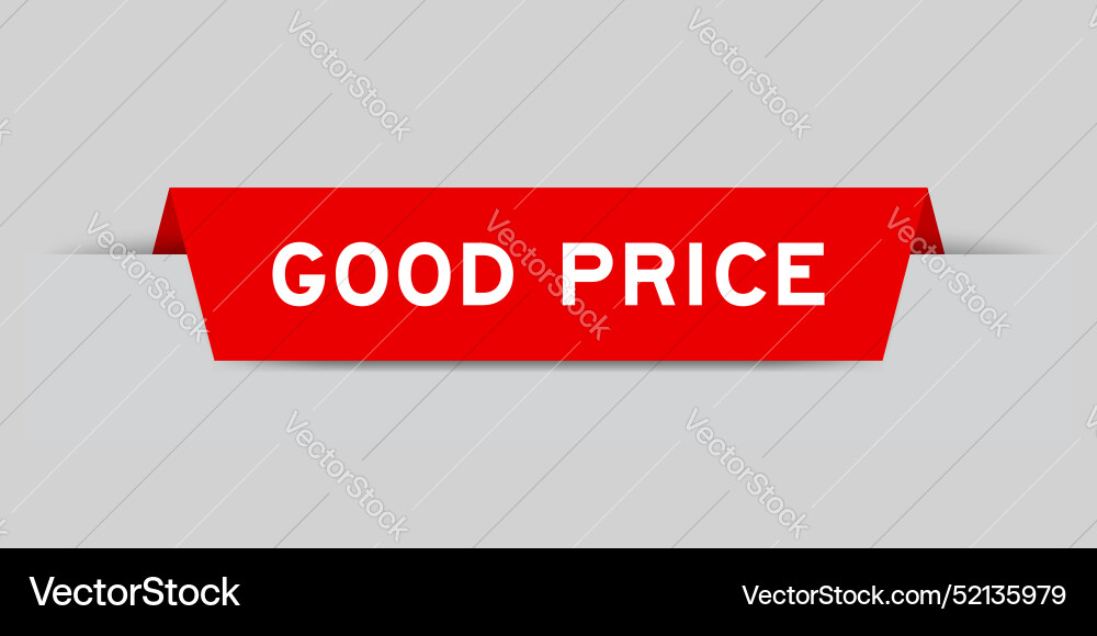 Red color inserted label with word good price Vector Image