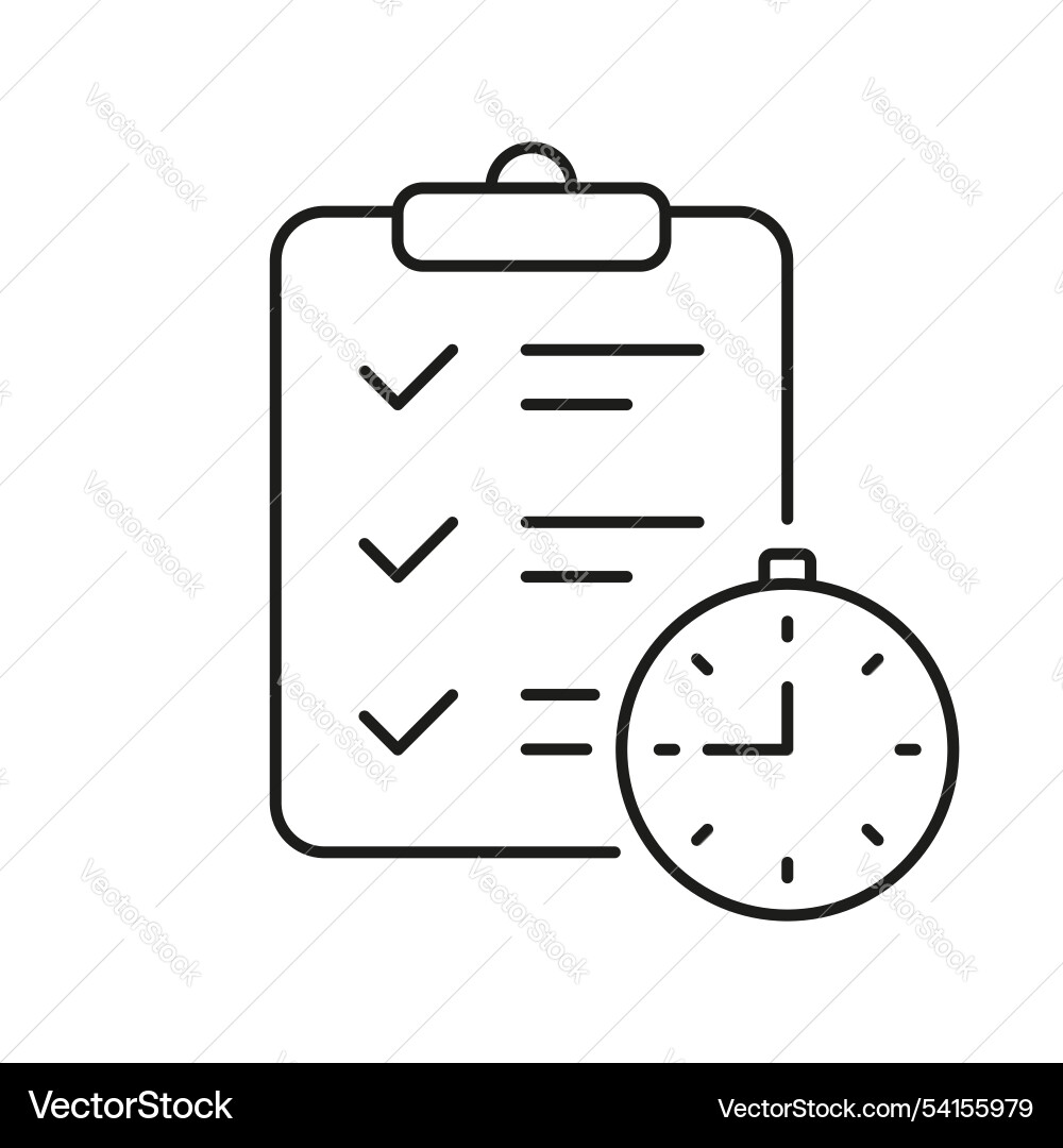 Time management and balanced routine outline icon Time management and balanced routine outline icon vector image