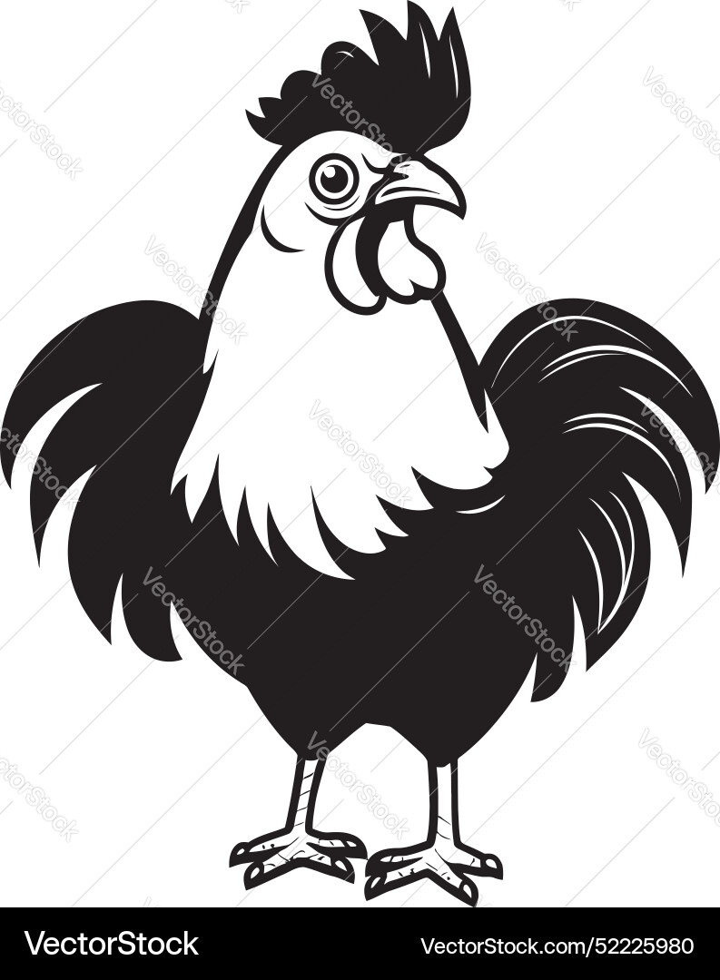 Clucking classics monochrome emblem chicken Clucking classics monochrome emblem chicken vector image