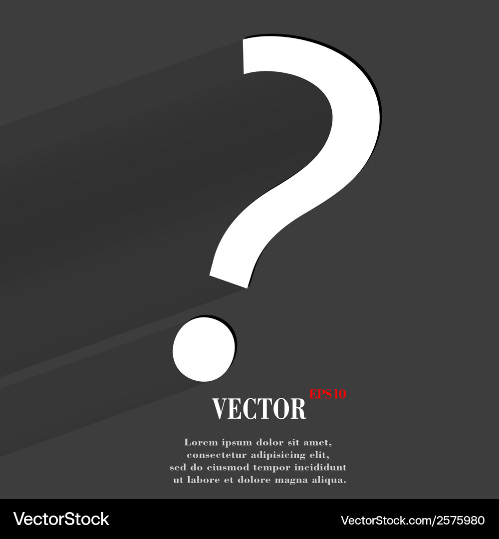 Question mark flat modern web button with long Vector Image