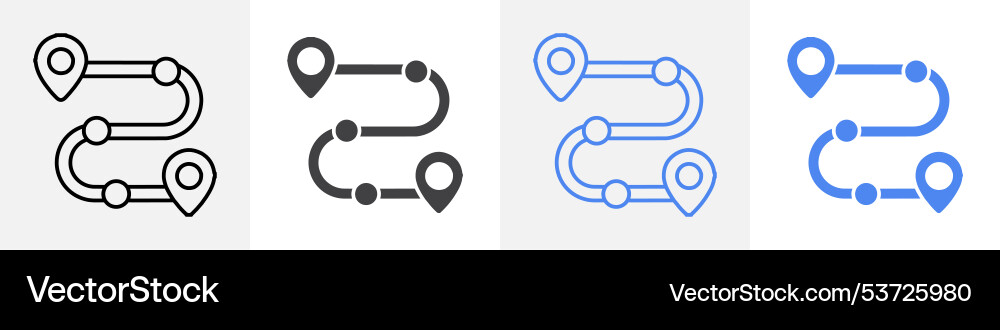 Route icon set use for web Vector Image