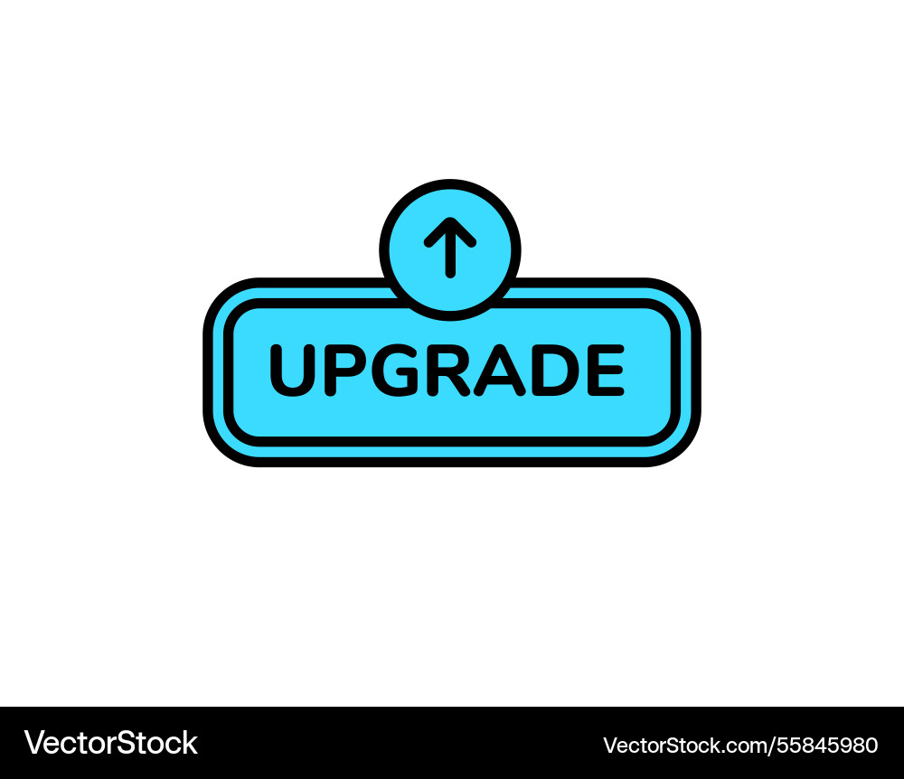 Upgrade button icon with up arrow for software vector image