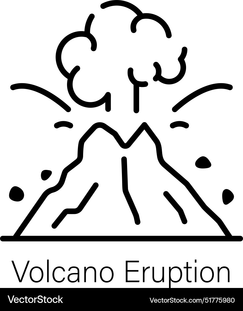 Volcano eruption Royalty Free Vector Image - VectorStock