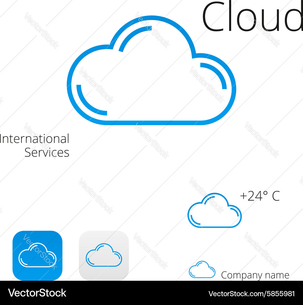 Cloud Logo Icon Set - Modern & Stylish Vector Image