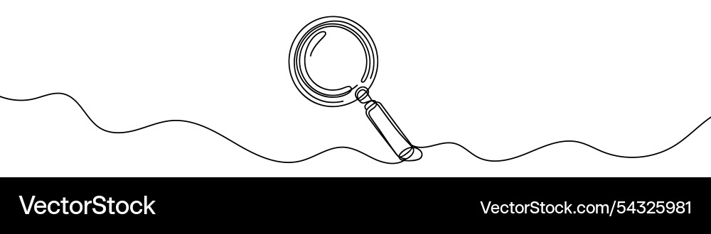 Continuous line drawing representing a magnifying vector image