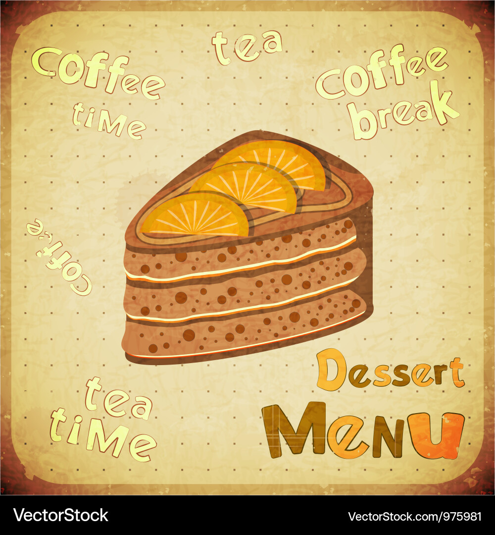 Dessert menu on retro background Vector Image