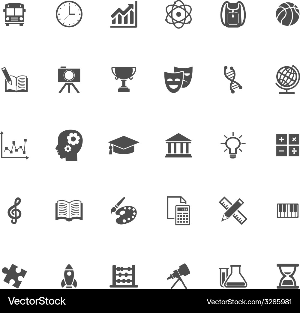 Education Icon Set - Diverse Subjects Vector Image