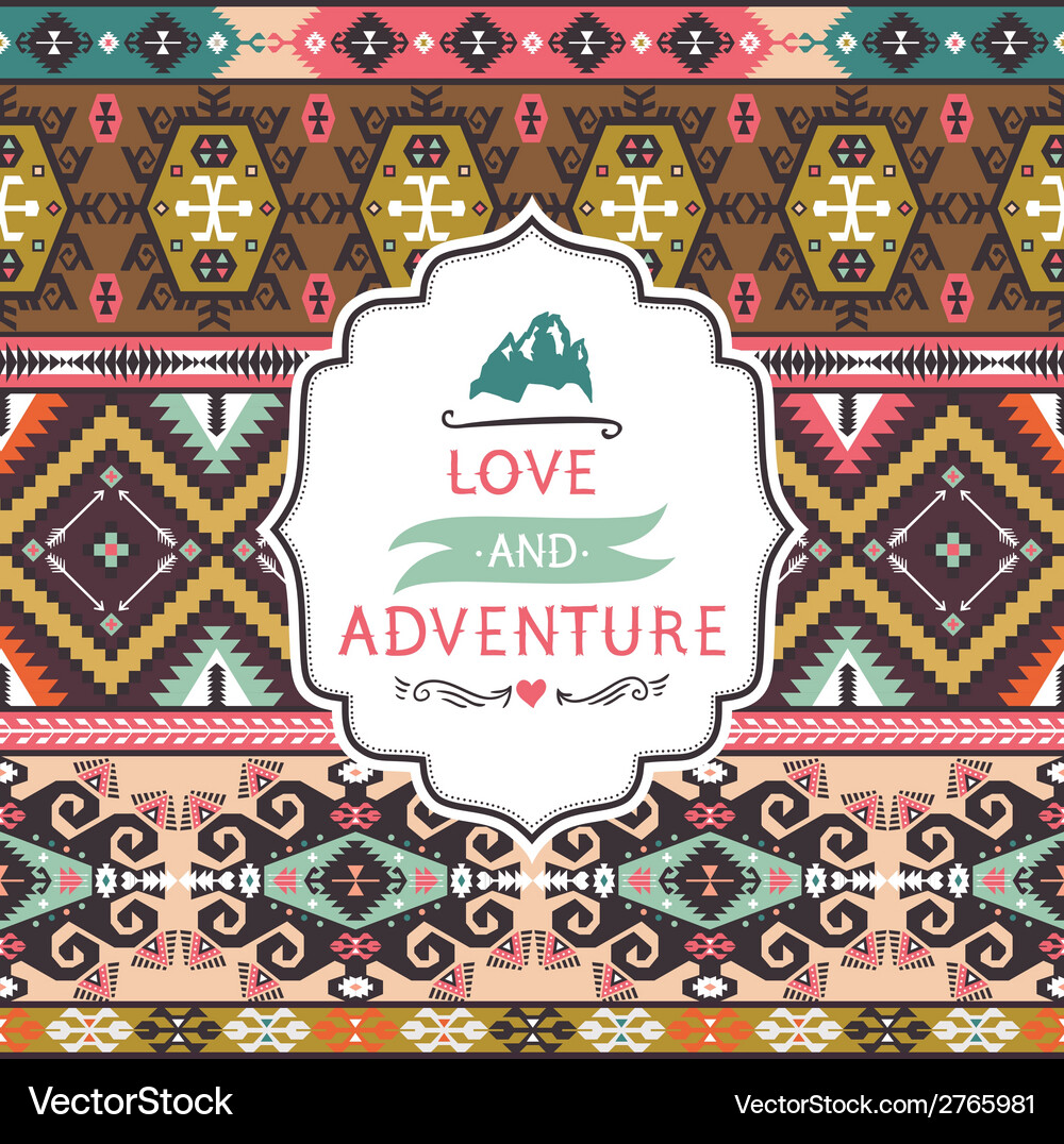 Ethnic print pattern background Vector Image
