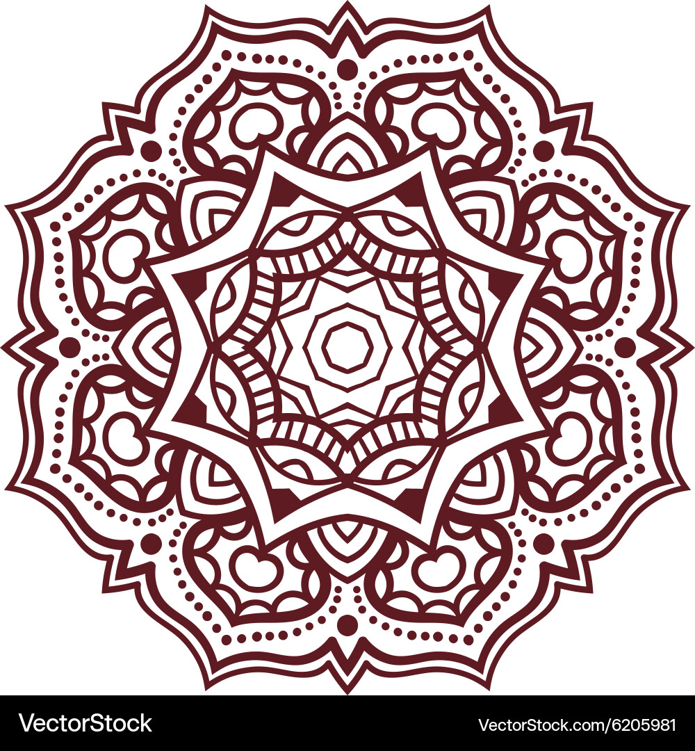 Floral Mandala Ornament Vector Image