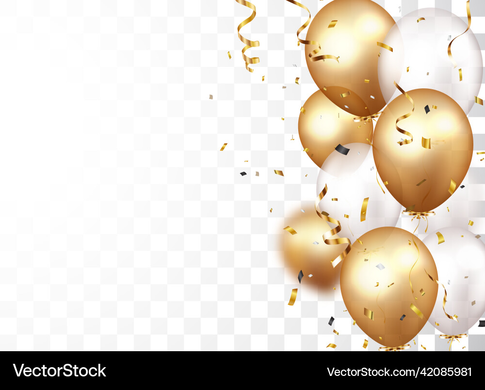 Gold Confetti Celebration Banner Vector Image