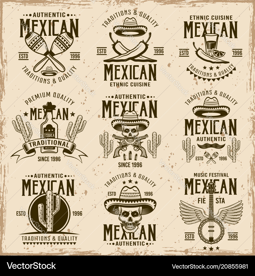 mexikanische nationale Attribute und authentische Zeichen Mexikanische nationale Attribute und authentische Zeichen vektorbild