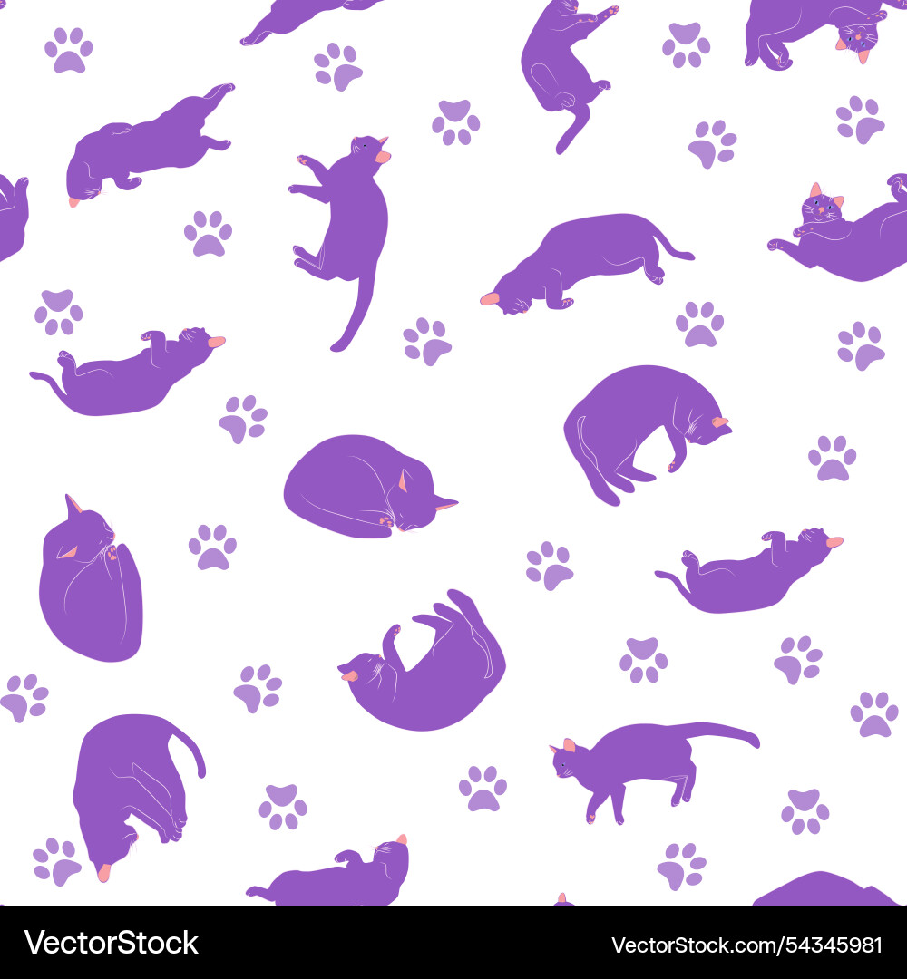 Mystical seamless pattern of cats in boho style Mystical seamless pattern of cats in boho style Vector Image
